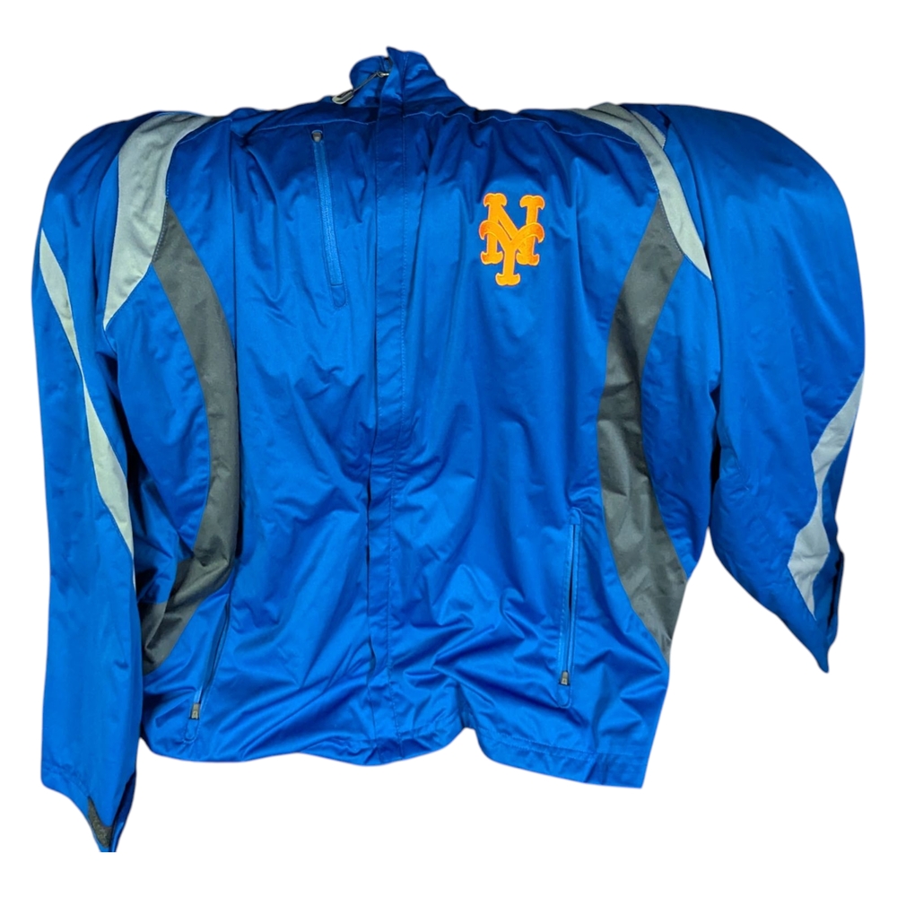 New York Mets Antigua Blue and Gray Windbreaker Jacket